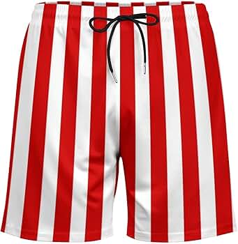 Amazon.co.jp: キャンデ赤と白ィストライプービーチパンツ